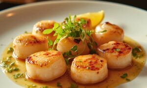Seared Scallops with Pomegranate and Meyer Lemon