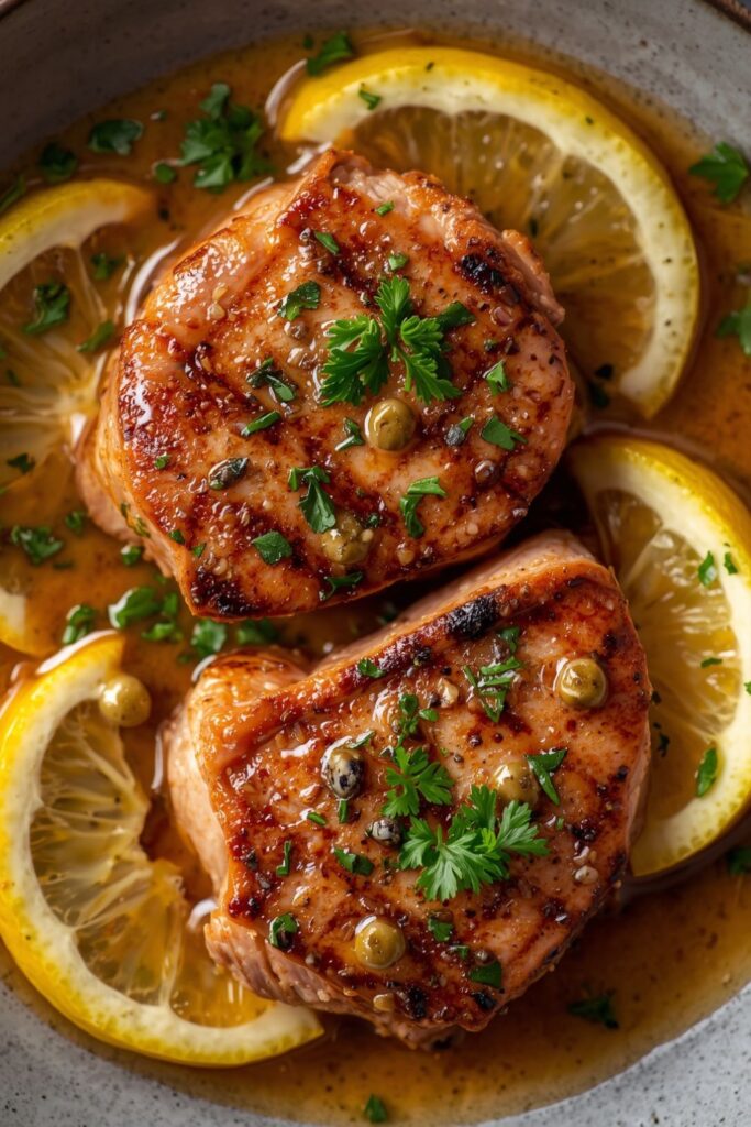 Seared Tuna Steaks with Lemon Caper