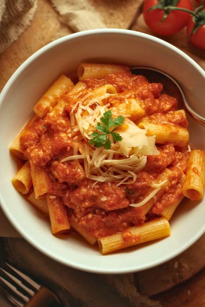 Spicy Basil Rigatoni
