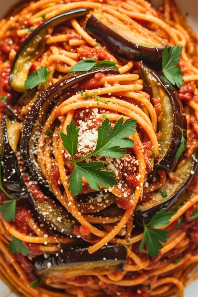 Spicy Eggplant Pasta