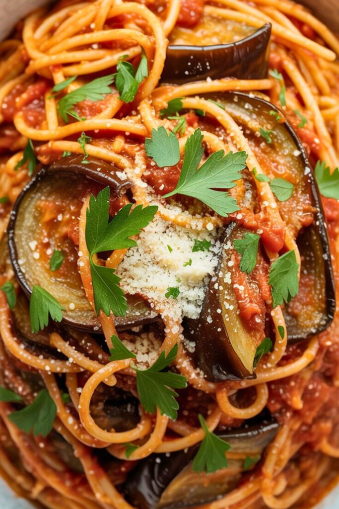Spicy Eggplant Pasta