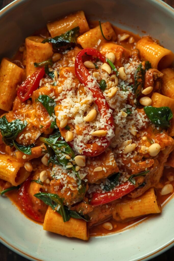 Spicy Paccheri With Sausage Greens