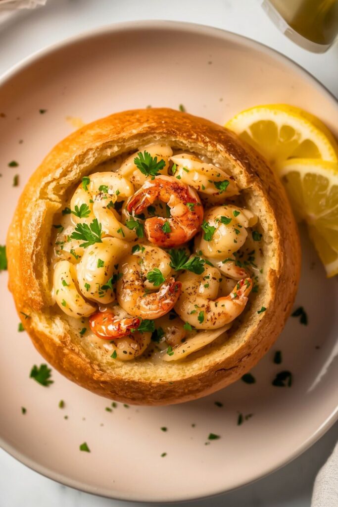 Stuffed Seafood Bread Bowl