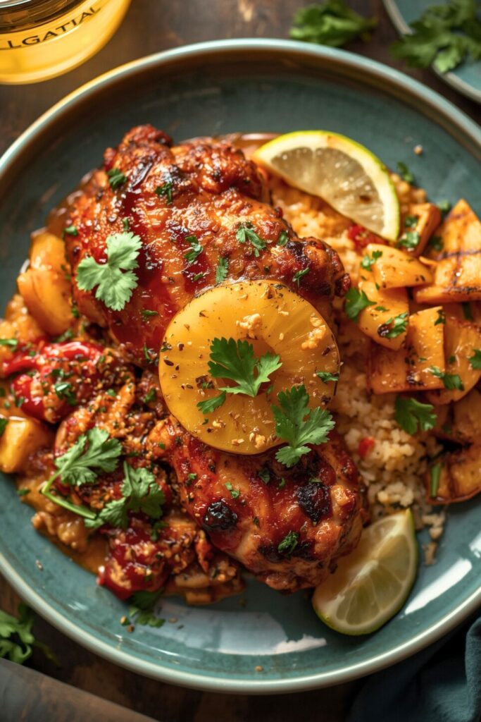 Baked Jamaican Pineapple Jerk Chicken