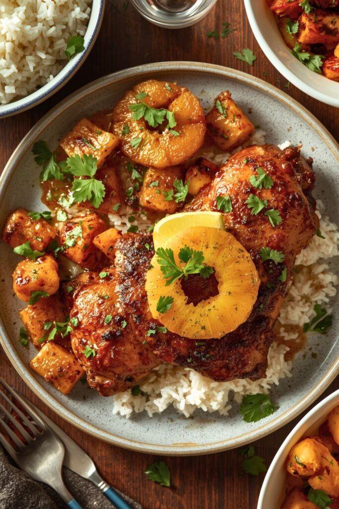 Baked Jamaican Pineapple Jerk Chicken