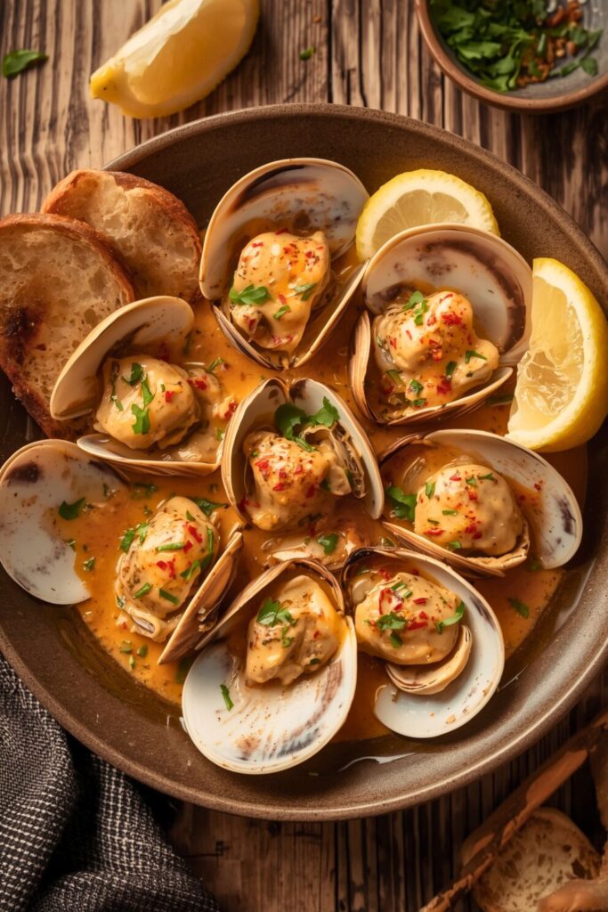 Chili Garlic Butter Cream Clams Recipe