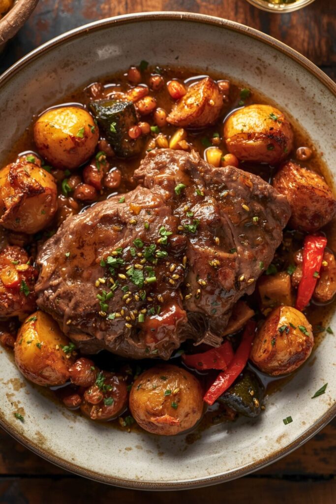Cider Braised Pot Roast With Crispy Sage Potatoes