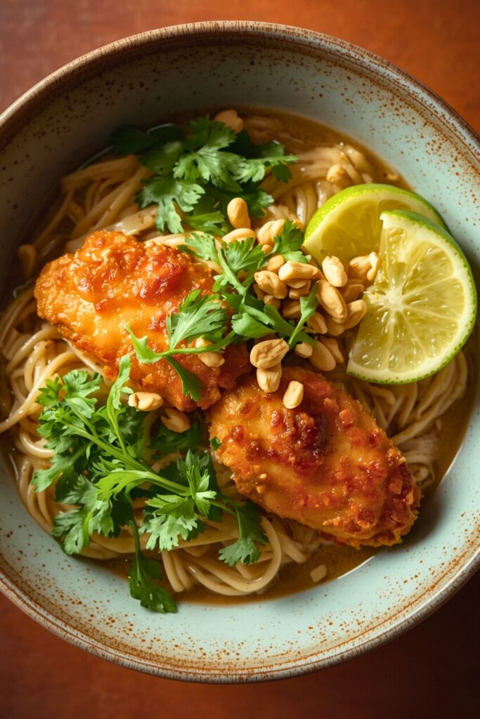Crispy Thai Peanut Chicken Ramen