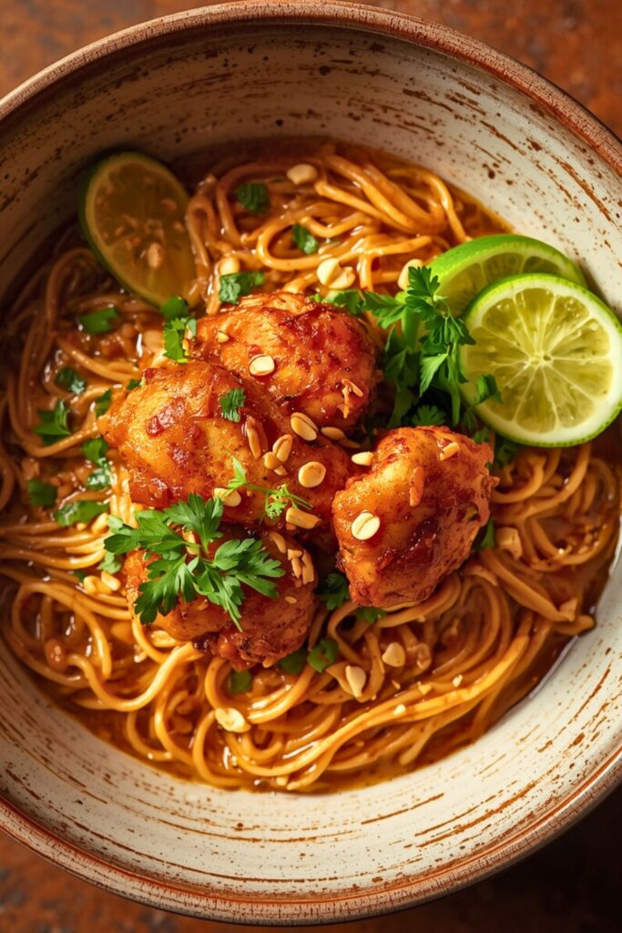 Crispy Thai Peanut Chicken Ramen