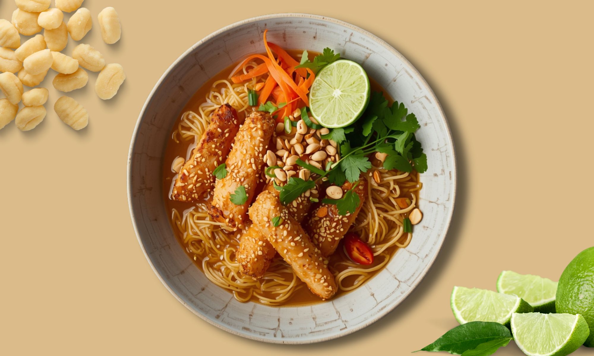 Crispy Thai Peanut Chicken Ramen