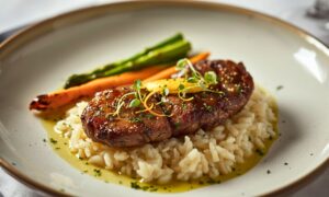 Herby Lemon Garlic Steak And Rice