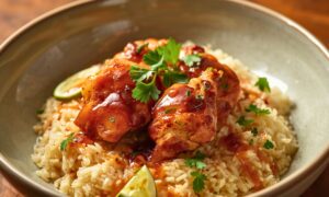 One Pot Sticky Coconut Rice Chicken