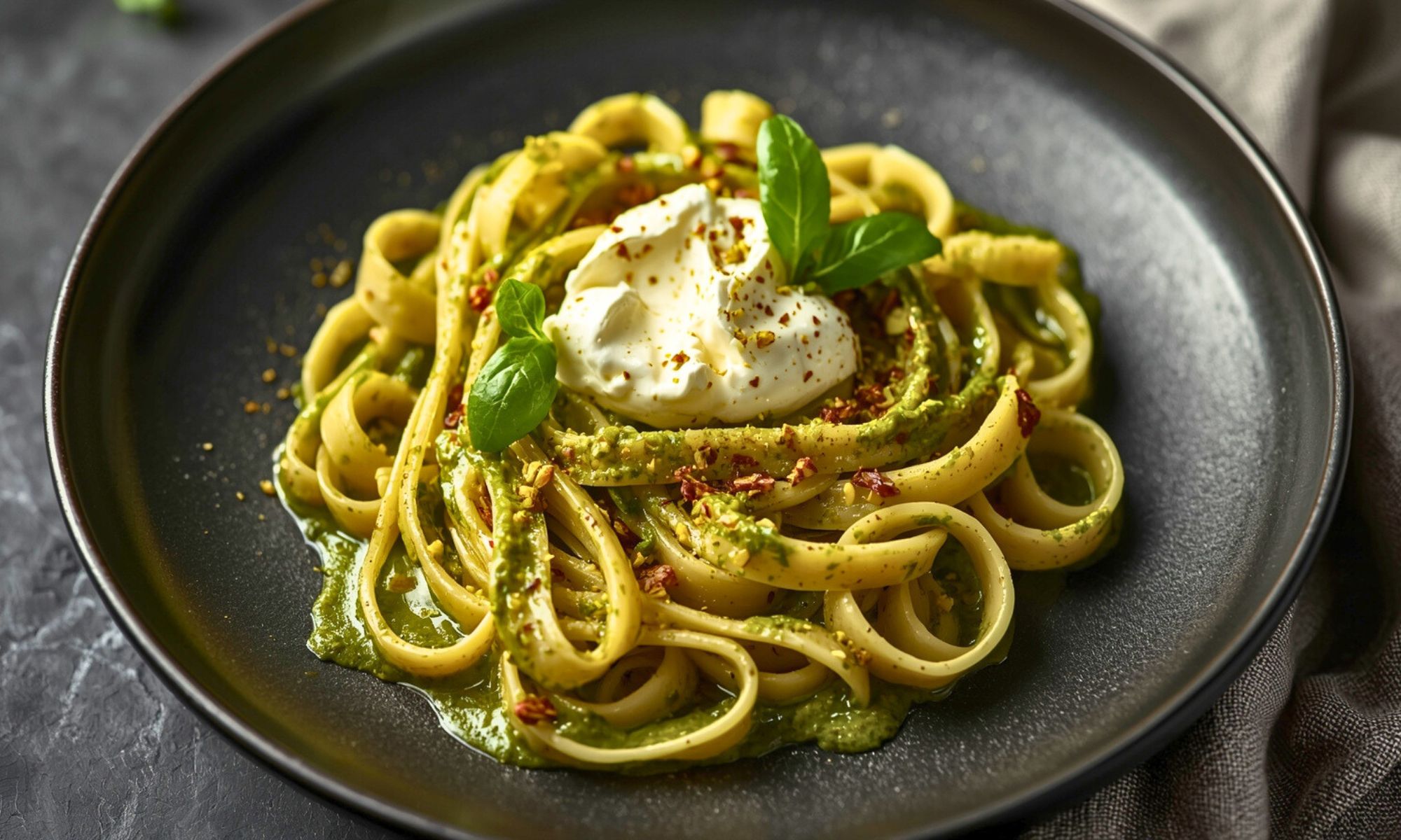 Pistachio Pesto Pasta with Burrata an Amazing Recipe