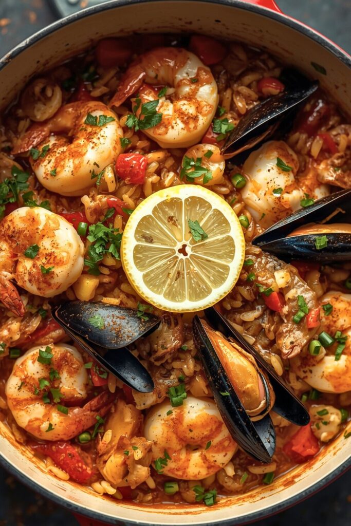 Quick One Pot Seafood Rice