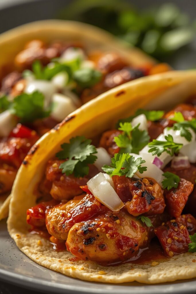 Red Chile Marinated Grilled Chicken Tacos Recipe