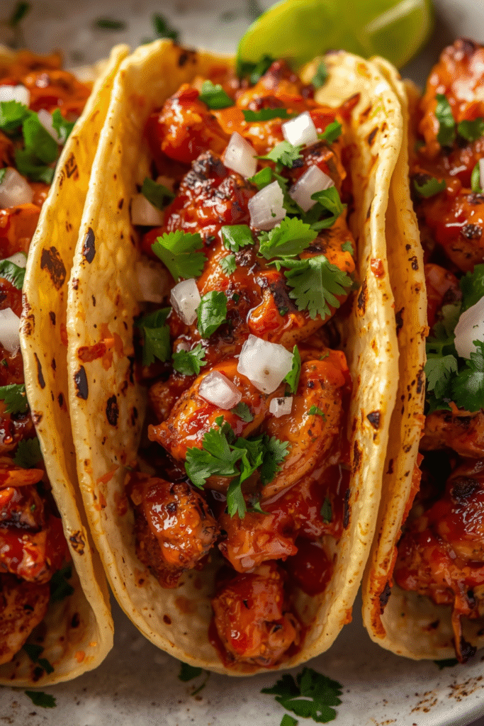 Red Chile Marinated Grilled Chicken Tacos Recipe