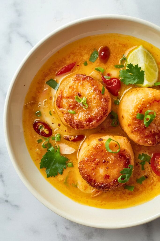 Spicy Coconut Curry Scallops