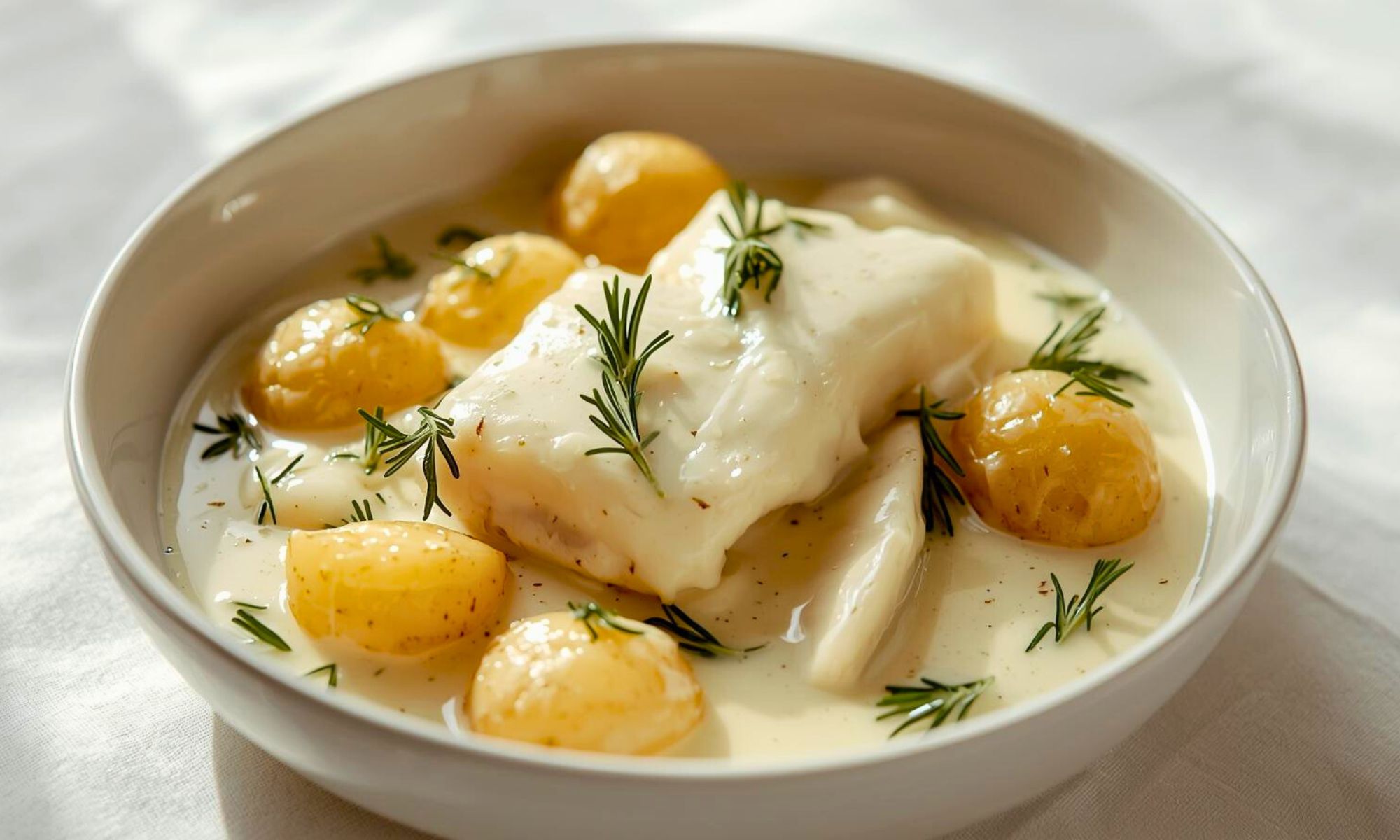 Cod Potatoes in Rosemary Cream Sauce